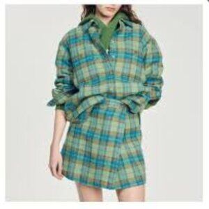 NWT: Sandro Kenneth Plaid Virgin Wool Jacket Size XL